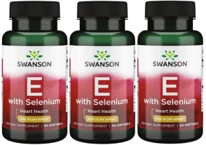 3 x E with Selenium - Witamina E & Selen 90kaps, Swanson