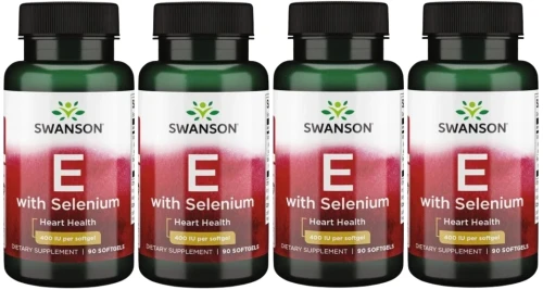 4 x E with Selenium - Witamina E &amp; Selen 90kaps, Swanson.webp