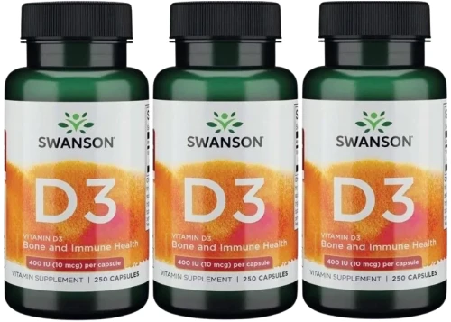 3 x D3 Vitamin D3 - Witamina D-3 400IU 250kaps, Swanson.webp