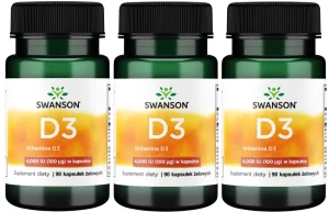 3 x D3 Witamina D-3 4000IU 90 kaps, Swanson