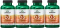 4 x D-3 with Coconut Oil - Witamina D-3 2000IU z olejem z kokosowym 60kaps, Swanson.webp