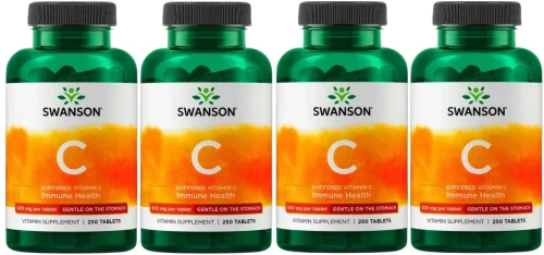 4 x C - Buffered Vitamin C - Witamina C500 buforowana 250t, Swanson.webp