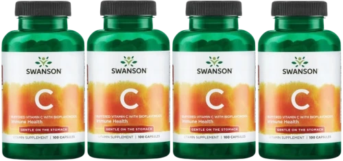 4 x C - Buffered Vitamin C with Bioflavonoids - Witamina C500 buforow + bioflaw 100k, Swanson.webp