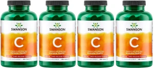 4 x C- Vitamin C with Rose Hips - Witamina C1000 z RH przedł. dział. 250tabl, Swanson