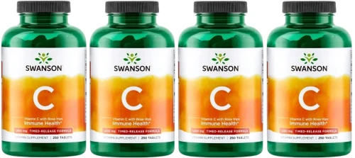 4 x C- Vitamin C with Rose Hips - Witamina C1000 z RH przedł. dział. 250tabl, Swanson.webp