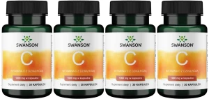 4 x C- Witamina C1000 z Dziką Różą 30 kaps, Swanson
