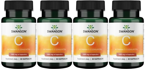 4 x C- Witamina C1000 z Dziką Różą 30 kaps, Swanson.webp