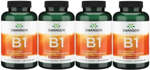 4 x B1 - Vitamin B1 (Thiamin) - Witamina B-1 100mg 250 kaps, Swanson