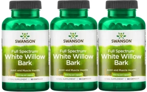 3 x FS White Willow Bark - Kora Wierzby Białej 400mg 90kaps, Swanson