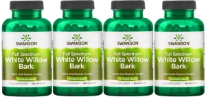 4 x FS White Willow Bark - Kora Wierzby Białej 400mg 90kaps, Swanson