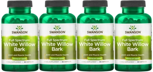 4 x FS White Willow Bark - Kora Wierzby Białej 400mg 90kaps, Swanson.webp