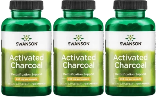 3 x Activated Characoal - Węgiel drzewny aktywny 260mg 120 kaps, Swanson.webp
