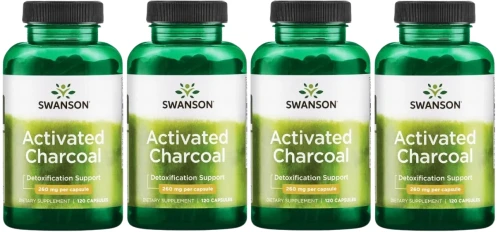4 x Activated Characoal - Węgiel drzewny aktywny 260mg 120 kaps, Swanson.webp