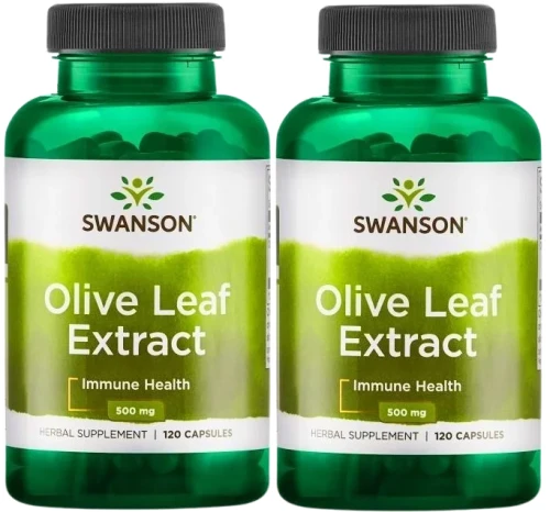 2 x Olive Leaf Extract - Liść Oliwny Ekstrakt 500mg 120kaps, Swanson.webp