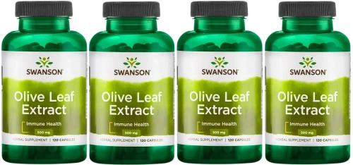 4 x Olive Leaf Extract - Liść Oliwny Ekstrakt 500mg 120kaps, Swanson.webp