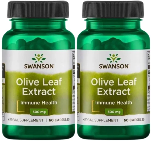 2 x Olive Leaf Extract - Liść Oliwny Ekstrakt 500mg 60kaps, Swanson.webp