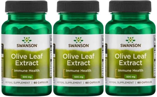 3 x Olive Leaf Extract - Liść Oliwny Ekstrakt 500mg 60kaps, Swanson.webp