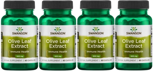 4 x Olive Leaf Extract - Liść Oliwny Ekstrakt 500mg 60kaps, Swanson.webp