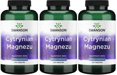 3 x Cytrynian Magnezu 225 mg 240 tab, Swanson.webp