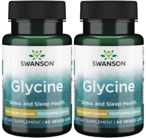 2 x Glycine - AjiPure glicyna 500mg 60kaps, Swanson