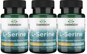 3 x L-Serine - AjiPure L-seryna 500mg 60kaps, Swanson