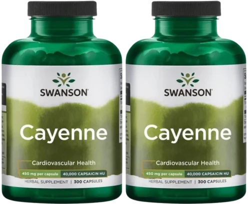 2 x Cayenne - Pieprz Kajeński 450mg 300kaps, Swanson.webp
