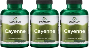 3 x Cayenne - Pieprz Kajeński 450mg 300kaps, Swanson