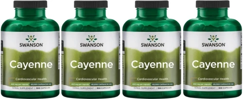4 x Cayenne - Pieprz Kajeński 450mg 300kaps, Swanson.webp