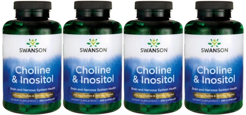 4 x Choline &amp; Inositol - Cholina &amp; Inozytol 250kaps, Swanson.webp