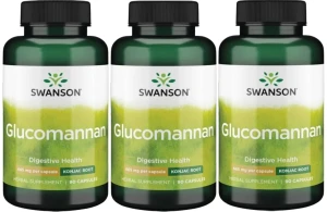 3 x Glucomannan  - Glukomannan 665mg 90 kaps, Swanson