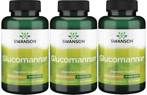 3 x Glucomannan  - Glukomannan 665mg 90 kaps, Swanson.webp