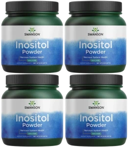 Zestaw 4x Swanson Inositol - Inozytol - 100% Czystości Układ Nerwowy Płodność Zdrowie Hormonalne - Proszek 227g