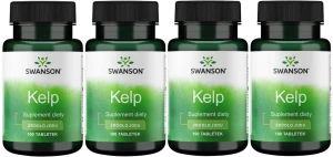 4 x Kelp 225mcg 100 tabs, Swanson