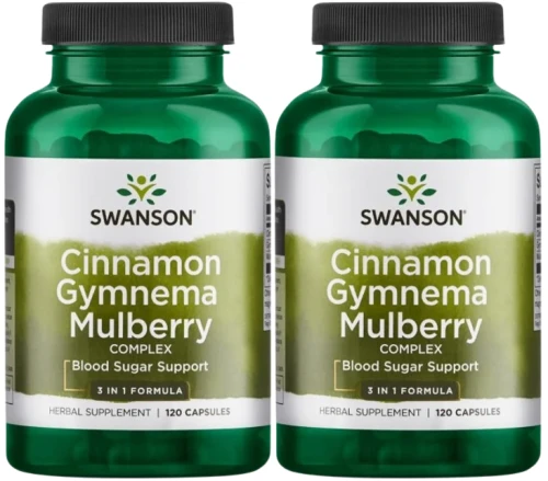 2 x Cinnamon Gymnema Bulberry - Kompleks Cynamonu, Gymnemy i Morwy 120 kap, Swanson.webp