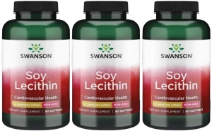 3 x Soy Lecithin - Lecytyna 1200mg 90 kaps, Swanson