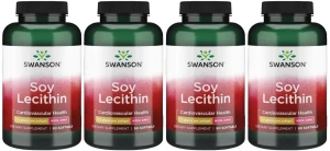 4 x Soy Lecithin - Lecytyna 1200mg 90 kaps, Swanson