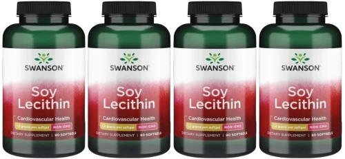 4 x Soy Lecithin - Lecytyna 1200mg 90 kaps, Swanson.webp