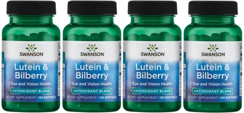 4 x Lutein &amp; Bilberry - Luteina &amp; Borówka 120kaps, Swanson.webp