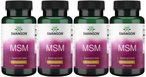4 x Swanson MSM 500mg 100 kapsułek - Stawy Włosy Skóra Paznokcie