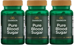3 x Swanson Pure Blood Sugar 60 kapsułek - Prawidłowy Poziom Cukru we Krwi