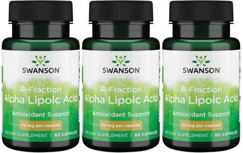 3 x R-ALA - R-Fraction Alpha Lipoic Acid  50mg 60kaps, Swanson.webp