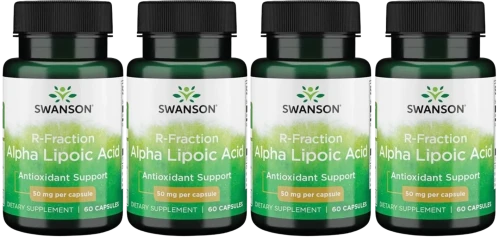 4 x R-ALA - R-Fraction Alpha Lipoic Acid  50mg 60kaps, Swanson.webp