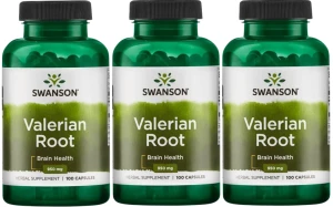 3 x Valerian Root - Waleriana 475mg 100 kaps, Swanson