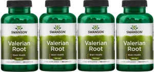 4 x Valerian Root - Waleriana 475mg 100 kaps, Swanson
