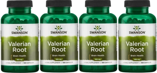4 x Valerian Root - Waleriana 475mg 100 kaps, Swanson.webp