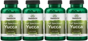4 x Swanson Yucca - Jukka 500mg 100 kapsułek - Stawy Detoksykacja Antyoksydant