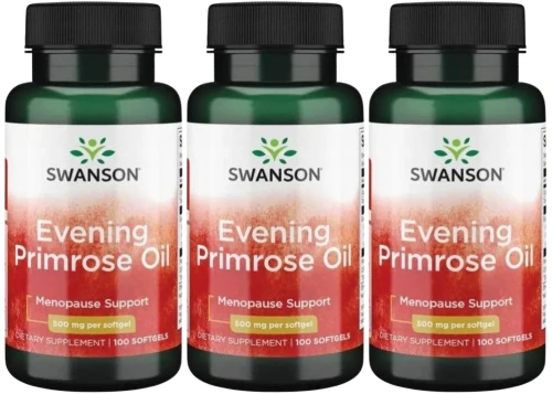 3 x Evening Primrose Oil (Olej z wiesiołka) 500mg 100kaps, Swanson.webp