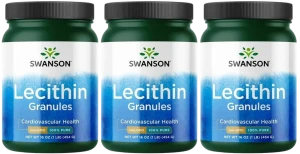 3 x Swanson 100% Lecytyna granulki 454g - Mózg Układ Krążenia Wątroba