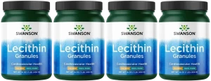 4 x Swanson 100% Lecytyna granulki 454g - Mózg Układ Krążenia Wątroba
