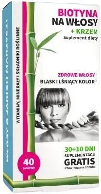 Biotyna na włosy + krzem, Noble Health.webp